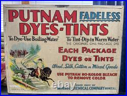 VTG Putnam Fadeless Dyes-Tints Metal Cabinet Store Display Case Monroe Chemical