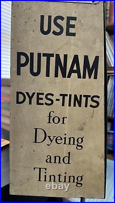 VTG Putnam Fadeless Dyes-Tints Metal Cabinet Store Display Case Monroe Chemical