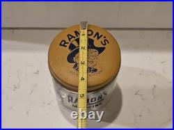 VTG Ramon's Little Doctor Pills Counter Store Display Jar WithTin Containers &Lid