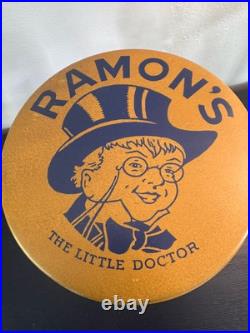 VTG Ramon's Little Doctor Pills Counter Store Glass Display Jar With tin lid