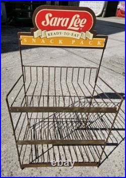 VTG Sara Lee 3 Shelf Break STORE DISPLAY METAL STAND Rack 1960s Aluminum