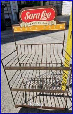 VTG Sara Lee 3 Shelf Break STORE DISPLAY METAL STAND Rack 1960s Aluminum