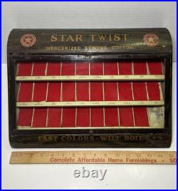 VTG Star Twist Thread Spool Store Display Cabinet FAST COLORS-WILL BOIL 15x10x7