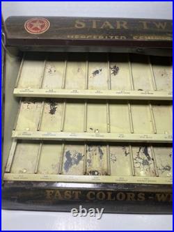VTG Star Twist Thread Spool Store Display Cabinet FAST COLORS-WILL BOIL 15x10x7
