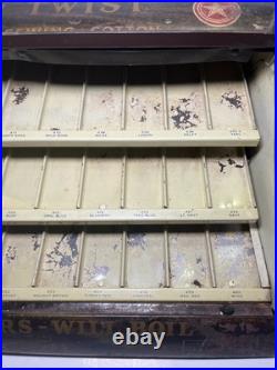 VTG Star Twist Thread Spool Store Display Cabinet FAST COLORS-WILL BOIL 15x10x7