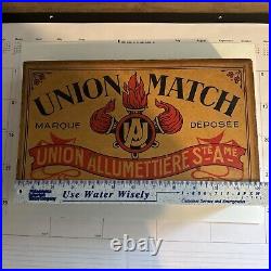 Very Large Vintage Salesman Sample Or Store Display Union Match Box Belgium Full