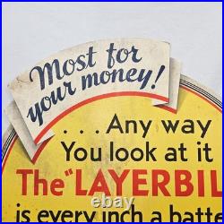 Very Rare Vintage 1929 Eveready Battery Store Display 18 1/2 x 36 1/4