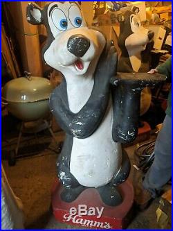 Very Rare Vintage Hamm's Beer Bear Styrofoam Mascot Store Display 60 tall