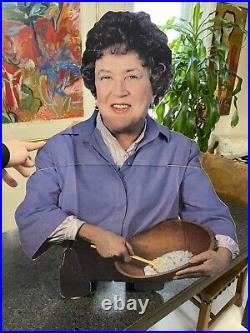 Very Rare Vintage Julia Child Life Size Cookbook Store Display Cardboard Cutout