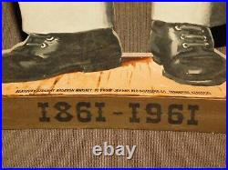 Vintage 1861-1961 Confederate Soldier Csa Cardboard 29 Johnny Reb Store Display