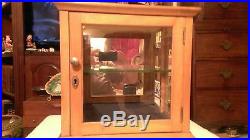 Vintage 1900-1920's wood and Glass Country Store Cabinet Display Case With Shelf
