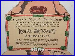 Vintage 1913 Royal Society Kewpies Santa Store Counter Display Sign