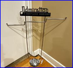 Vintage 1930's Admiration Costume Hosiery Silver Metal Store Display Stand