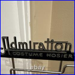 Vintage 1930's Admiration Costume Hosiery Silver Metal Store Display Stand