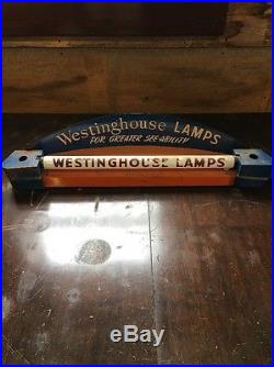 Vintage 1930's Westinghouse Lamps STORE DISPLAY SIGN LIGHT / WORKS