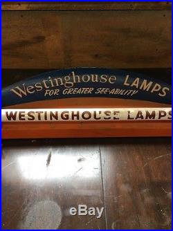 Vintage 1930's Westinghouse Lamps STORE DISPLAY SIGN LIGHT / WORKS