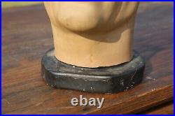 Vintage 1930s 40's Male Mannequin Head Bust Store Counter Display Millinery Hats