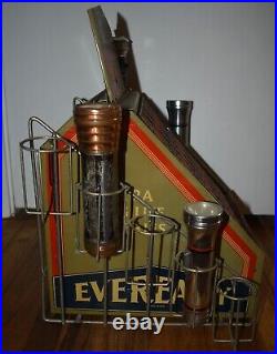 Vintage 1930s EVEREADY Flashlight & Batteries Store Counter Advertising Display