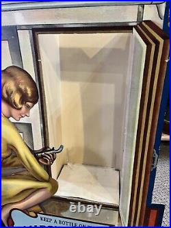 Vintage 1930s Marquette Club Ginger Ale Ice Box Advertising Store Display Sign