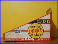 Vintage 1930s tin litho Curtiss Candy Company / Penny Candies store display case