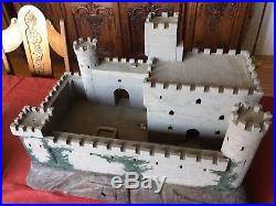 Vintage 1936 W. Britains English Castle store display, large & heavy, wooden