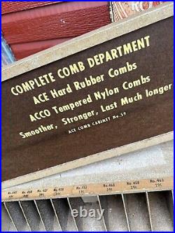 Vintage 1940-1950's ACE Comb Barber Shop Counter Display Case NICE