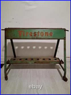Vintage 1940's-1950's Firestone Metal Advertising Tool Rack 34-L 18-W 26 Tall