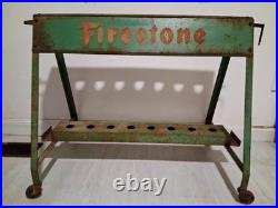 Vintage 1940's-1950's Firestone Metal Advertising Tool Rack 34-L 18-W 26 Tall