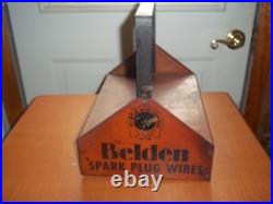 Vintage 1940's 50's Belden Metal Store Display Spark Plug Wires Tray Caddy