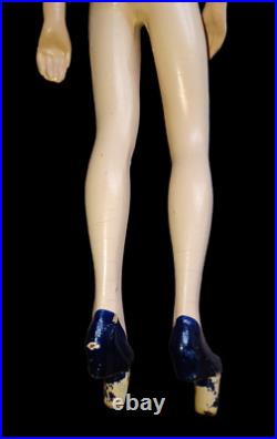 Vintage 1940's Brunette Counter Top Display Mannequin Fashion Doll Advertising