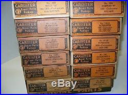 Vintage 1940's CARTER CARBURETOR REPAIR PACKAGES Metal Store Display with 19 Kits