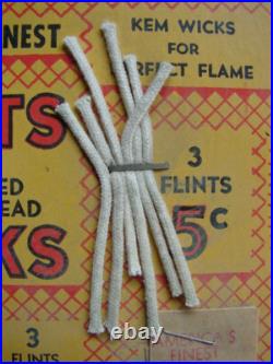 Vintage 1940's Kem Americas Finest Flints & Wicks 36 Pack Nos Store Display