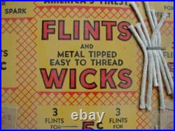 Vintage 1940's Kem Americas Finest Flints & Wicks 36 Pack Nos Store Display