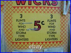 Vintage 1940's Kem Americas Finest Flints & Wicks 36 Pack Nos Store Display