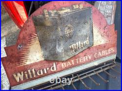 Vintage 1940's Willard Battery Embossed Cable Rack 17 X 12