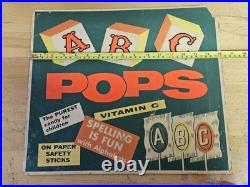 Vintage 1940s ABC Pops Candy Store Display Original Cardboard Advertising Sign