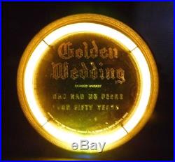Vintage 1940s Golden Wedding Whiskey Bar Neon Sign Light Liquor Store Display Ad