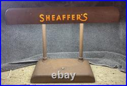 Vintage 1940s Sheaffer's Pen Store Display Lighted Advertising Metal Desk Lamp