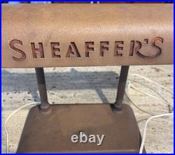 Vintage 1940s Sheaffer's Pen Store Display Lighted Advertising Metal Desk Lamp