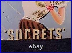 Vintage 1940s Sucrets Advertising Cardboard Store Display Poster Joesph Binder