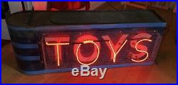 Vintage 1940s TOYS Double Sided Neon Store Display Sign