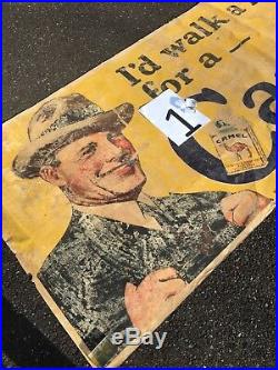 Vintage 1941 CAMEL Cigarettes GRINNELL LITHO Advertising Banner. 95 X 44 Huge