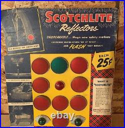 Vintage 1946 Scotchlite Bicycle Reflectors (13.5 X 11 In.) Cardboard Sign