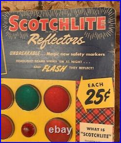 Vintage 1946 Scotchlite Bicycle Reflectors (13.5 X 11 In.) Cardboard Sign