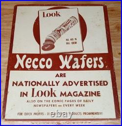 Vintage 1949-50 NECCO Wafers Store Display Advertising Sign Rare