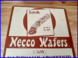 Vintage 1949-50 NECCO Wafers Store Display Advertising Sign Rare