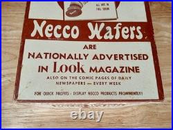 Vintage 1949-50 NECCO Wafers Store Display Advertising Sign Rare