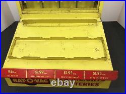 Vintage 1950's-60's Ray. O. Vac Flashlight Batteries Counter Wall Display Cabinet