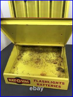 Vintage 1950's-60's Ray. O. Vac Flashlight Batteries Counter Wall Display Cabinet