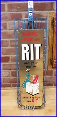 Vintage 1950's /60's Rit Dye Metal Store Display & 116 Packages Of Dye